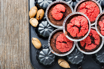 Homemade muffins with nuts