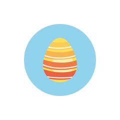 easter egg painted with stripes block style