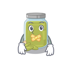 cartoon character design pumpkin seed butter making a silent gesture