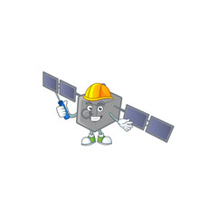 Smart automotive satellite network in cartoon character style