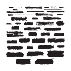 Set of forty four hand created grunge vector art brushes. Easy to use. There are all of them on brushes panel.