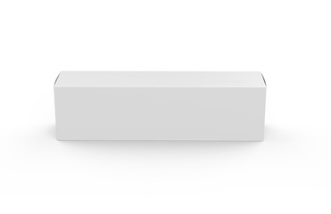 Tall white paper box mock up template on isolated white background, 3d illustration