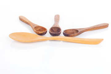 wooden spoon isolated on white background