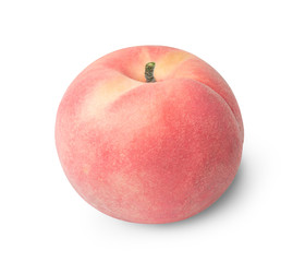 Peach fruit isolated on white background,Fresh White Peach on White With clipping path.