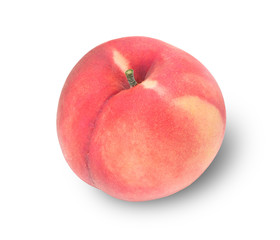 Peach fruit isolated on white background,Fresh White Peach on White With clipping path.