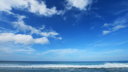 tropical beach and blue sky in nature