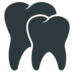 Dental tooth black icon on white background
