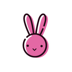 cute rabbit pet head animal icon
