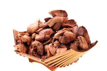 Chicken liver on a white background