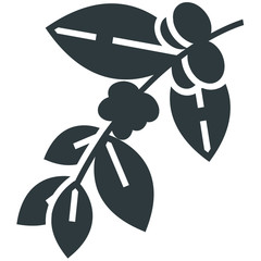 Coffee tree black icon on white background