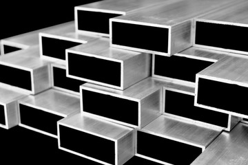 Aluminium profile for windows and doors manufacturing. Structural metal aluminium shapes. Aluminium...