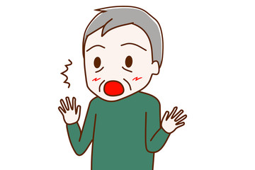 驚く高齢の男性