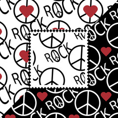 Hard rock backgroun. Vector seamless pattern,Set of three samples.