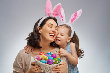 family preparing for Easter