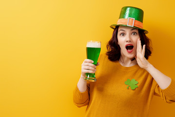 woman in leprechaun hat