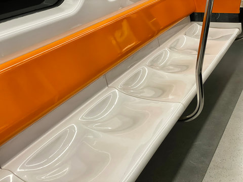 Orange And White Subway Seats