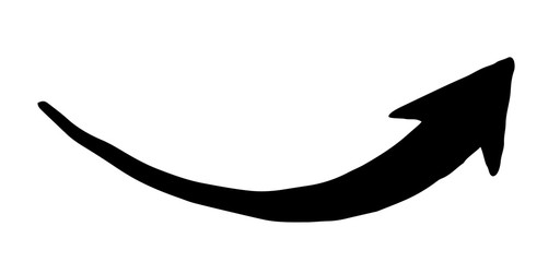 Ink arrow symbol hand painted with brush