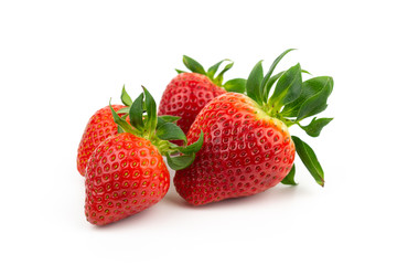 fresh garden strawberry fruits isolated on white