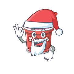 Yogurt in Santa cartoon character style with ok finger