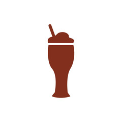 ice coffee in cup drink silhouette style icon