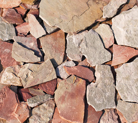 Stone for exterior works of red color, texture