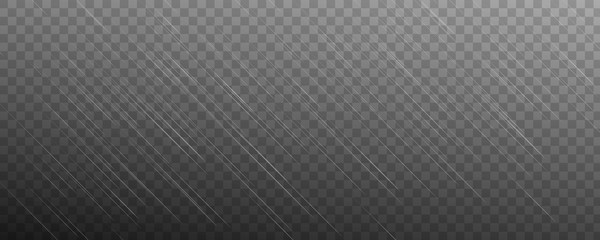 Vector rain isolated on transparent background.