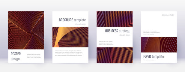 Minimalistic brochure design template set. Orange 