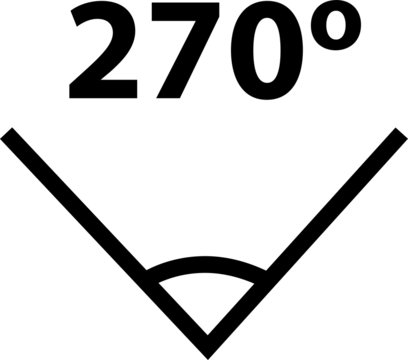 270 degree angle icon,