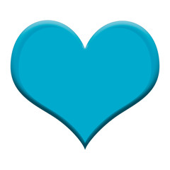 Beautiful turquoise heart isolated on white background