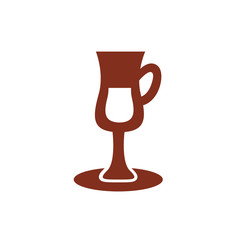 ice coffee in cup drink silhouette style icon