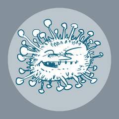 cartoon virus that represent corona virus. vector illustration.