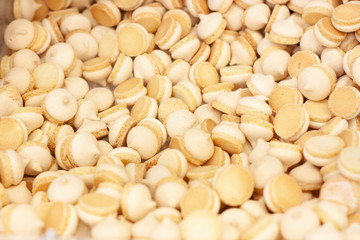 Background of many small cookies