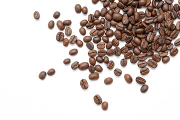 Coffee beans isolated on white background.