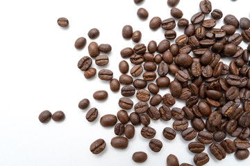 Coffee beans isolated on white background.