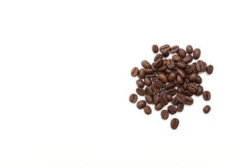 Coffee beans isolated on white background.