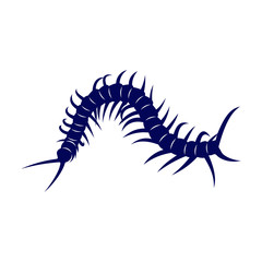 Centipede logo vector design template, Silhouette Centipede logo animal, Illustration