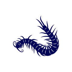 Centipede logo vector design template, Silhouette Centipede logo animal, Illustration