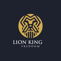 Lion Line Art Luxury logo Design vector Graphic minimalist