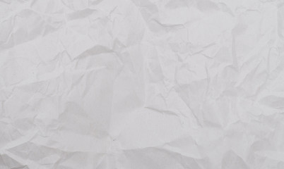 White crumpled paper texture background. Close-up.