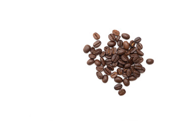 Coffee beans isolated on white background.