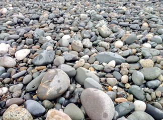 seashore with a beautiful gray stones