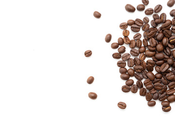 Coffee beans isolated on white background.