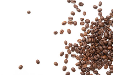 Coffee beans isolated on white background.