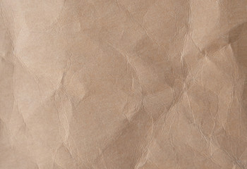 Brown crumpled paper texture background.