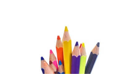 colored pencils isolated on white background