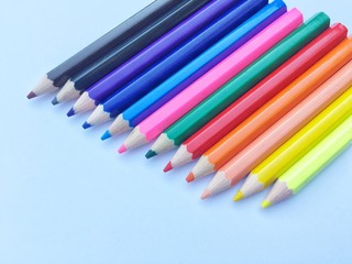 color pencils isolated on white background