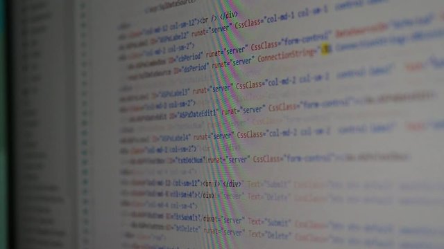 Web, application and software developement. Programming code on a monitor.