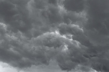 Dark storm clouds before rain used for climate background. Clouds become dark gray before raining.