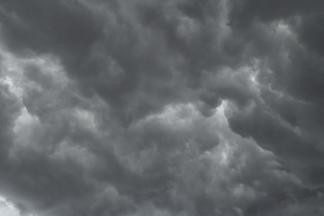 Dark storm clouds before rain used for climate background. Clouds become dark gray before raining.