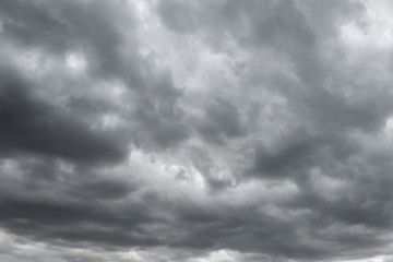 Obraz premium Dark storm clouds before rain used for climate background. Clouds become dark gray before raining.